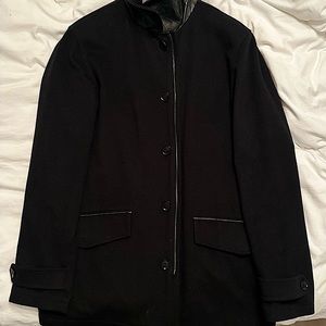 Ermenegildo Zegna wool and cashmere blend jacket - lamb skin leather details.
